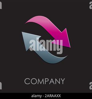 Vector sign arrows in movement, together Stock Vector