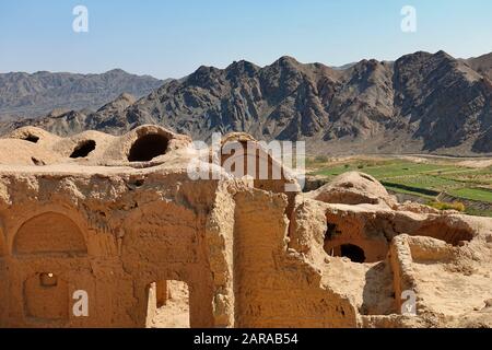 Kharanagh - Stunning old and abandoned mud village in Yazd Province, Iran. Stock Photo