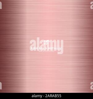 Pink gold metallic metal polished background and texture. Vector illustration Stock Vector