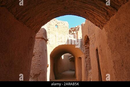 Kharanagh - Stunning old and abandoned mud village in Yazd Province, Iran. Stock Photo