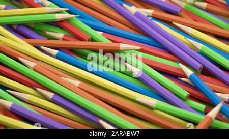 Random colorful pencils - Red, Purple, Green, Yellow, Orange, Blue