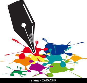 Colored splashes in abstract shape Stock Vector
