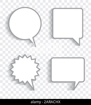 Set of four speech bubbles with empty space for your text and shadow Stock Vector