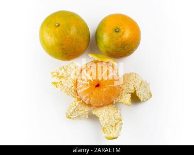 Orange fruit background , Citrus reticulata Blanco : Tangerine, Mandarin orange, Mandarin, Mandarine, ('Som keaw Wan' in Thai). Display of Mandarin or Stock Photo