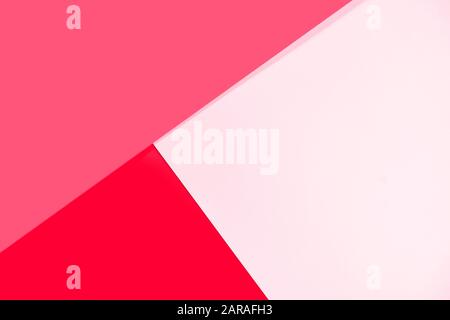 Сolorful pastel pink colors paper background. Copy space. Flat lay, top view. Valentine's day concept. Stock Photo