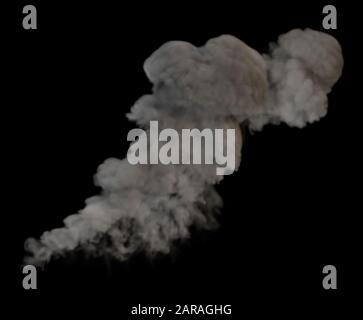 Smoke on black background - 3d illustration Stock Photo