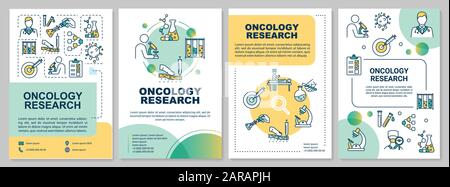 Oncology research brochure template. Cancer laboratory examinations. Flyer, booklet, leaflet print, cover design with linear icons. Vector layouts for Stock Vector