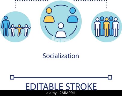 Socialization concept icon. Diversity in school group. Inclusive ...