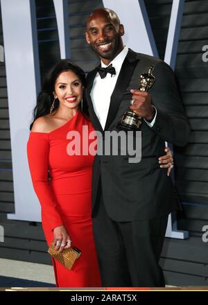 Beverly Hills, CA - Vanessa Laine Bryant and husband/American basketball player Kobe Bryant arrive at the 2018 Vanity Fair Oscar Party held at the Wallis Annenberg Center for the Performing Arts on March 4, 2018 in Beverly Hills. Pictured: Vanessa Laine Bryant, Kobe Bryant BACKGRID USA 26 JANUARY 2020 BYLINE MUST READ: Image Press/BACKGRID USA:  1 310 798 9111/usasales@backgrid.com UK:  44 208 344 2007/uksales@backgrid.com * UK Clients - Pictures Containing Children Please Pixelate Face Prior To Publication * Editorial Usage Only Stock Photo