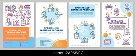Specialized training program brochure template. Inclusive education. Flyer, booklet, leaflet print, cover design with linear icons. Vector layouts for Stock Vector