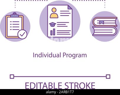 Individual program concept icon. Academic studying. Documents and plans ...