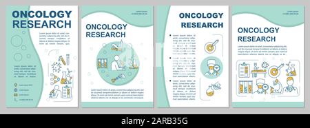 Oncology research brochure template. Flyer, booklet, leaflet print, cover design with linear icons. Cancer laboratory examinations. Vector layouts for Stock Vector