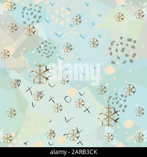 Cute Pattern with funky gold and silver elements. Festive Background. Vector Illustration Stock Vector