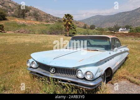 SPRINGVILLE, UNITED STATES - APRIL 12, 2014: 1960 Buick Invicta parked in Springville, California. The car manufacturer Buick dates back to 1903. Stock Photo