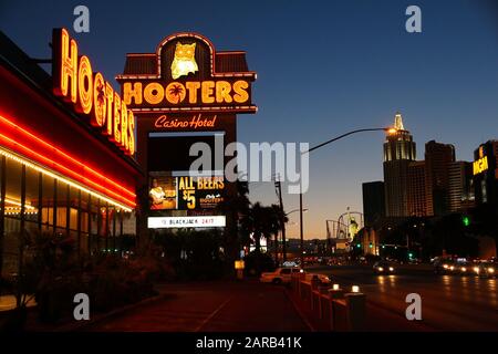 LAS VEGAS, USA - APRIL 13, 2014: Hooters casino resort in Las Vegas. There are 104 casinos in Las Vegas. Stock Photo