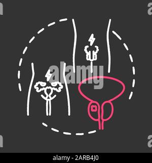 Genitourinary oncology chalk RGB color chalk RGB color concept icon. Human reproductive system disorder. Cancer awareness. Health care idea. Vector is Stock Vector