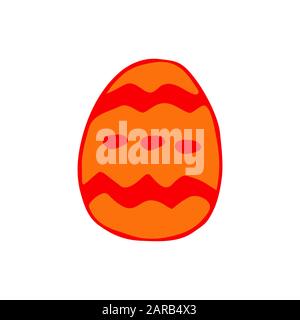 Easter egg decorated. Traditional food for the Orthodox and Catholic holidays. Happy easter. Colorful illustration Stock Vector