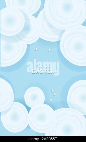 Tender easter background. Greeting card or banner. Have a good weekend. Spring holidays. Happy easter. The flowers are blue. Stock Vector