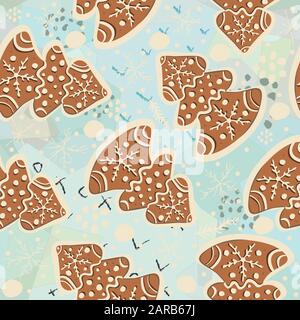 Gingerbread cookie seamless background. Creative Design. Vector Illustration Stock Vector