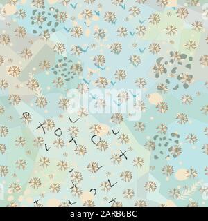 Seamless pattern with golden falling snowflakes on dark background. Delicate Design. Vector Illustration Stock Vector