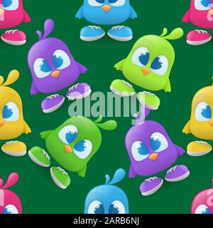 seamless,vector,birds design art Stock Vector