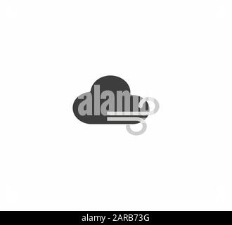 Vector icon cloud and wind close up Stock Vector