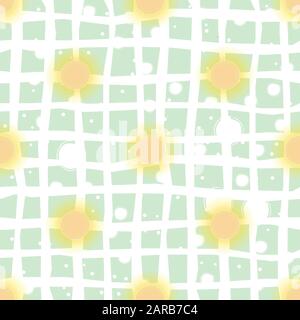 Seamless pattern with suns on dark background. Vector Illustration Stock Vector
