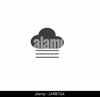 Cloud and fog web icon close up Stock Vector