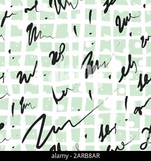 Vector scribble seamless pattern. Ink scribble continuous background on whit. Vector Illustration Stock Vector
