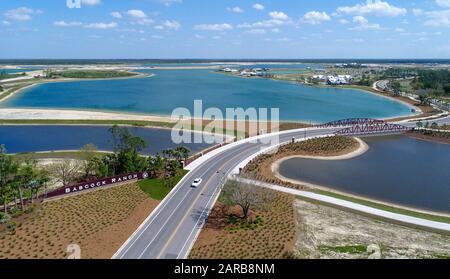 Babcock Ranch Florida from the air, drone images Stock Photo