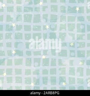 Seamless Pattern with colorful transparent balls and stars. Vector Illustration Stock Vector