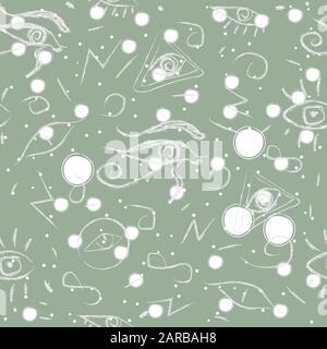 Seamless hand drawn eye pattern. Vector Illustration Stock Vector