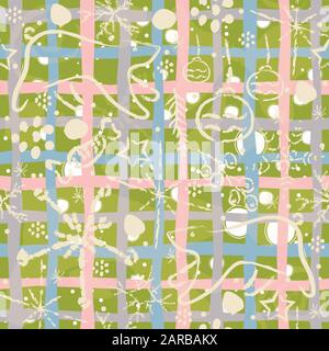 Cute Pattern with winter doodles on green background with shades.Great for prints for t-shirts, kitchen utensils(like plates, cups), pillows, blankets Stock Vector