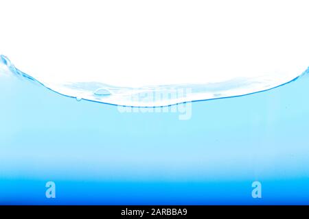 Level water and air bubbles over white background Stock Photo