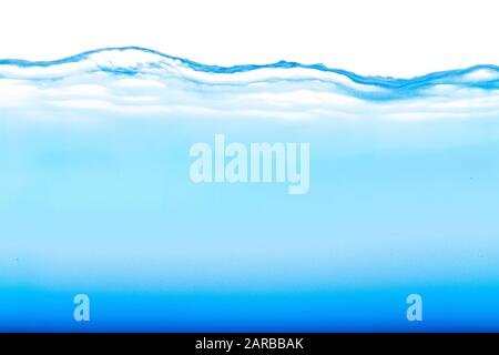 Level water and air bubbles over white background Stock Photo