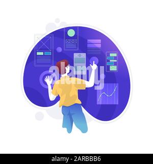 Developers are improving Ux User Experience Development Design Usability. Developers are making developing programming and coding technologies concept Stock Vector