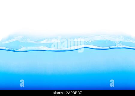 Level water and air bubbles over white background Stock Photo