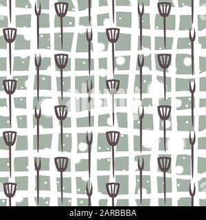 Seamless Pattern with kitchen utensils. Continuoss pattern. Vector Illustration Stock Vector