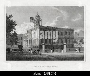英国　アンティーク　New Hall 1805 年 New york city hall 1834 hi-res stock photography and images - Alamy