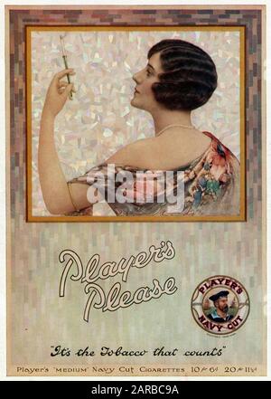 Advert for Player's cigarettes 1929 Stock Photo