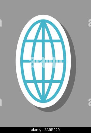 Web icon that symbolizes website and internet. All the objects, shadows and background are in different layers. Stock Vector