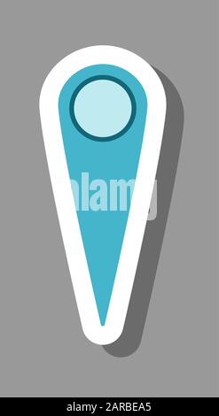 Location icon that symbolizes place and direction. All the objects, shadows and background are in different layers. Stock Vector