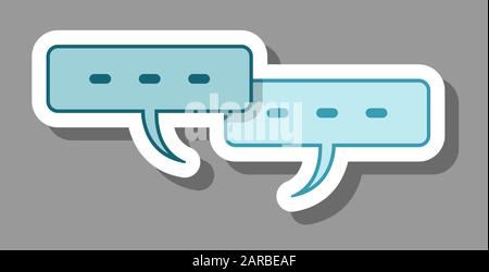 Chat speech bubble icon that symbolizes comment and message. All the objects, shadows and background are in different layers. Stock Vector