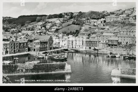 Boats in the harbour at Mevagissey, Cornwall Stock Photo