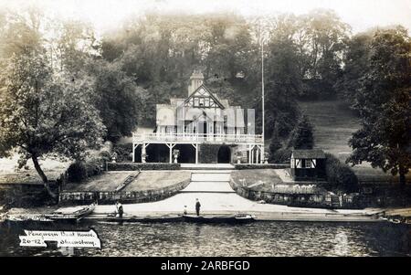 Pengwern Boat House, Shrewsbury, Shropshire, a rowing club on the River Severn. Stock Photo