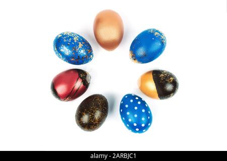 easter eggs isolated on white Stock Photo