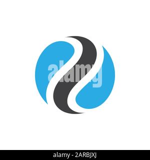 curves geometric circle logo vector Stock Vector