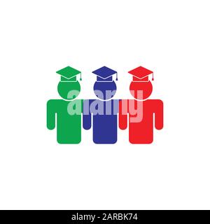 group graduate student colorful vector Stock Vector
