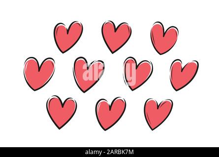 Hearts set. Love, valentine icon or symbol. Vector illustration Stock Vector