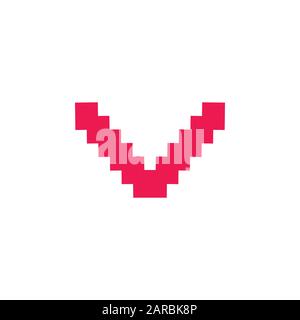 letter v simple pixel design logo vector Stock Vector